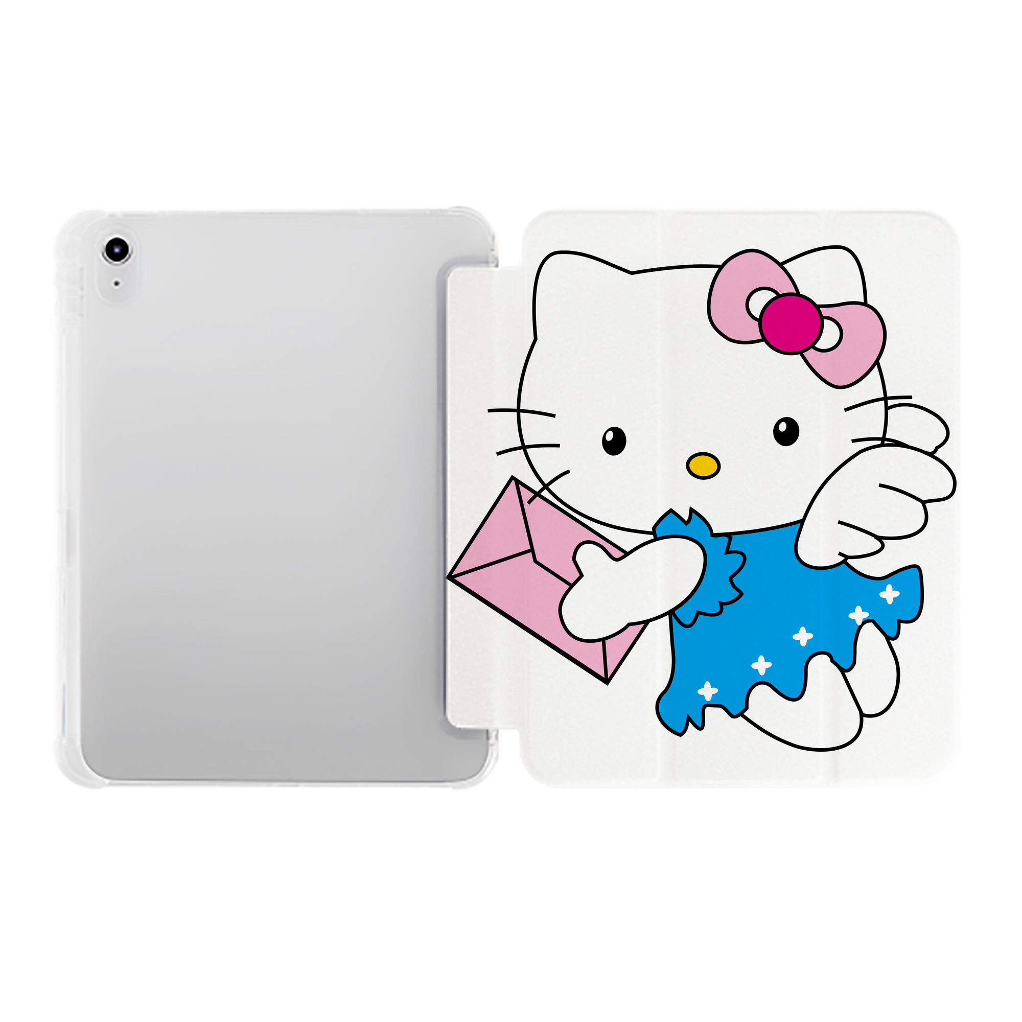 （画像用） Hello Kitty ハローキティ IPad ケース ペン収納付き 三つ折りスタンド PUレザー×シリコン 対応機種9.5/10.5/10.9インチ